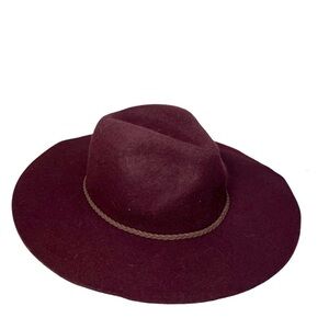 Something Special Adjustable Band Wide Brim Hat With Faux Leather Cord